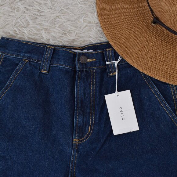NWT Cello Dark Wash High Rise Wide Leg Carpenter Jeans size 5 - Picture 9 of 11